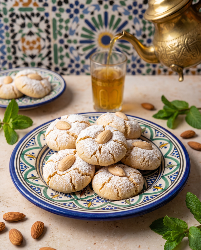 Ghriba de amêndoa, clássico biscoito marroquino craquelado