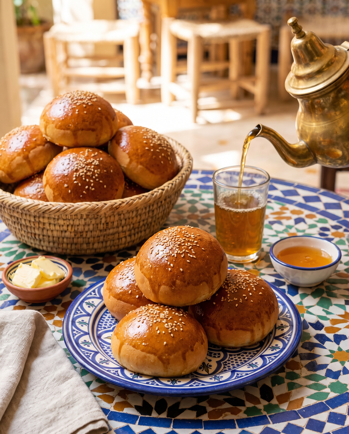 Krachel, pãezinhos doces marroquinos de anis e gergelim