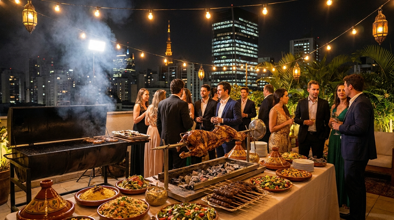 Churrasco a domicílio em São Paulo — experiência marroquina de luxo